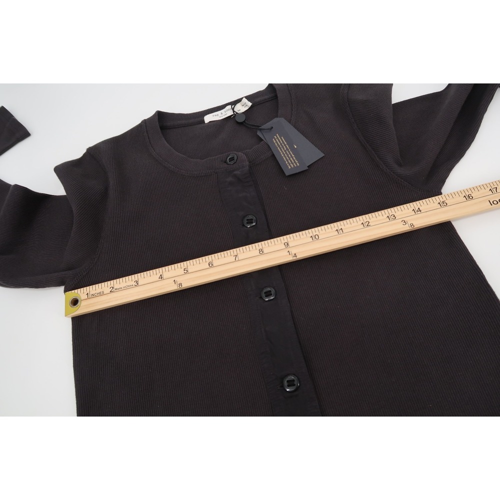 Rag & Bone Mallory Thermal Long Sleeve Dress Button Women's Small‎ New - Picture 7 of 11
